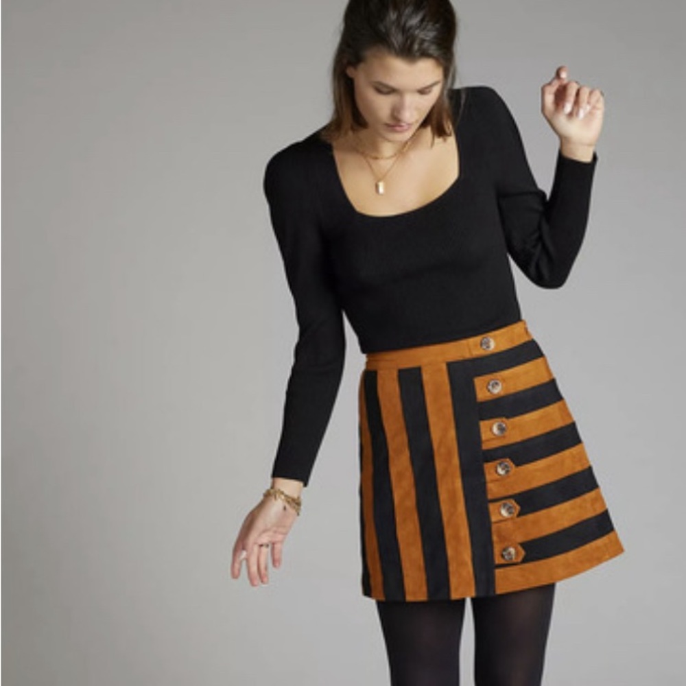 Anthropologie Suede Mini Skirt
